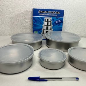 Juego de 5 Tupper Contenedores Acero Inoxidable Protect Fresh Box - imagen 2