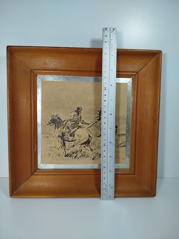 Cuadro gauchesco enmarcado en madera - imagen 2