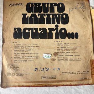 Disco de Vinilo "Acuario..." de Grupo Latino - London Records - imagen 2