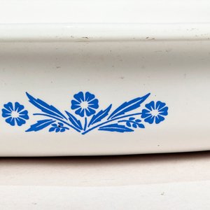 Dos Fuentes Corning Ware Oval y Rectangular con Decorado Floral Azul - imagen 3