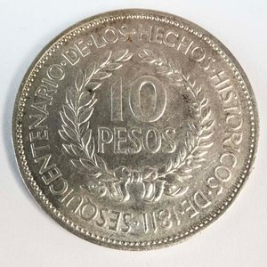 Moneda de Plata Uruguaya 10 Pesos 1961 - Gaucho Héroe Nacional - imagen 2