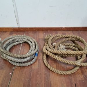 Dos Tramos de Cuerda Gruesa (Gris y Natural) - 6.5 Metros Cada Una - imagen 1