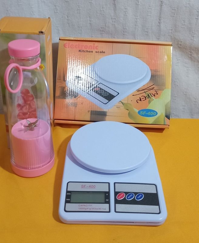 Licuadora portátil y balanza de cocina