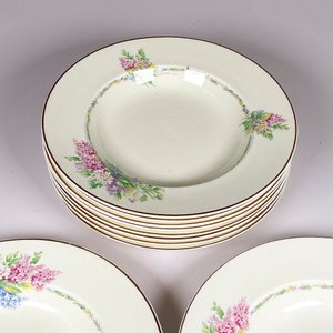 Nueve Platos Hondos de Loza Inglesa Portland Pottery - imagen 3