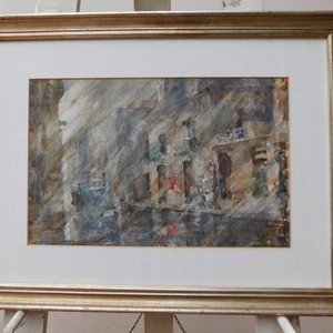 Lote siguiente: Acuarela "Lluvia" de Dante Picarelli, 30x45 cm