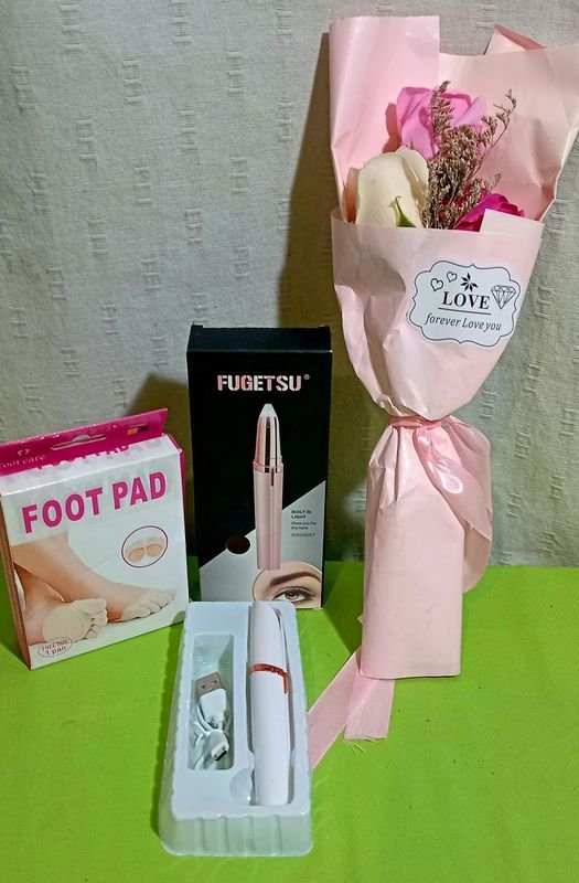 Perfilador de Cejas Recargable FUGETSU con Protector de Pies y Ramo Floral