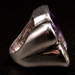 Anillo de Plata 950 con Amatista Bicolor y Cuarzo Cristal - imagen 2