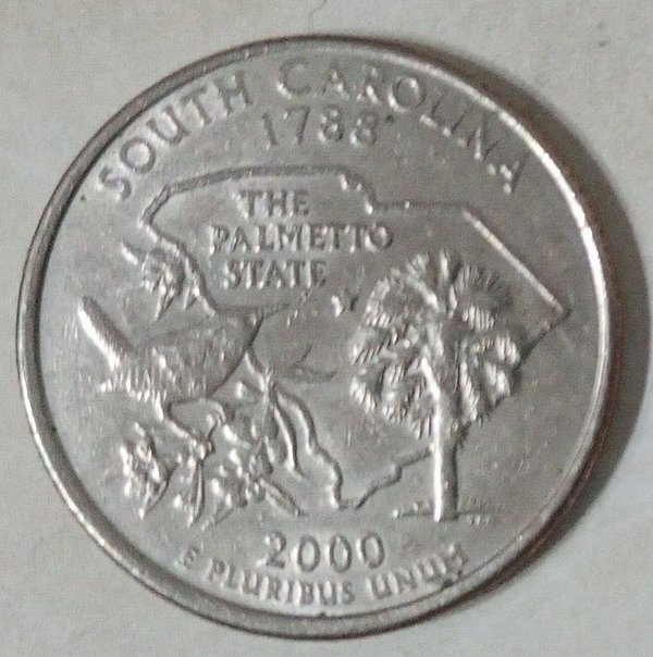 Moneda Conmemorativa 1/4 Dólar EEUU 2000 Carolina del Sur - 50 State Quarters - imagen 1