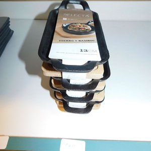 Fuente Sarten De Hierro Parrilla Provolonera Bandeja Bambu - imagen 3