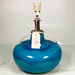 Lámpara de Sobremesa Vintage en Porcelana Celeste Brillante - imagen 2