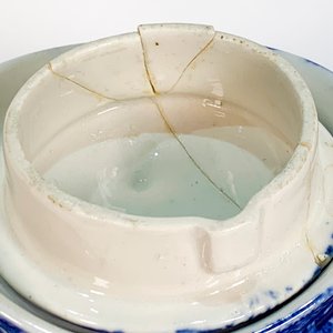 Conjunto de 4 piezas de loza china azul y blanca con decoración estilo chinoiserie - imagen 5