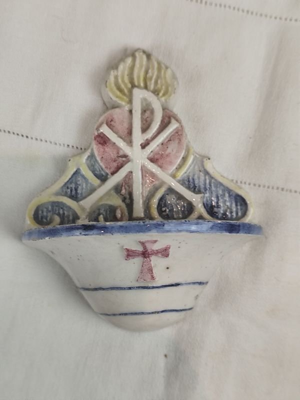 Recipiente de agua bendita de porcelana - imagen 1