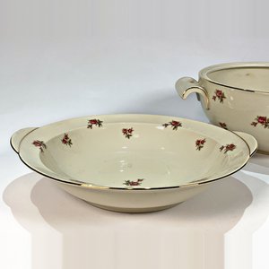 Ensaladera y Sopera Bavaria Beige con Flores y Bordes Dorados - imagen 3