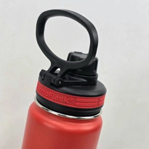 Botella Térmica ThermoFlask de Acero Inoxidable Roja con Pico y Popote - imagen 8