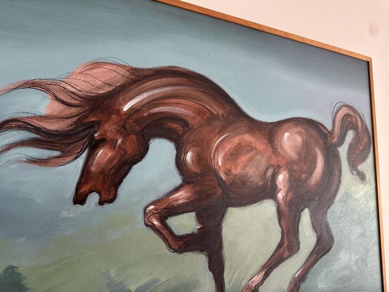 Óleo de caballo firmado y fechado - imagen 4