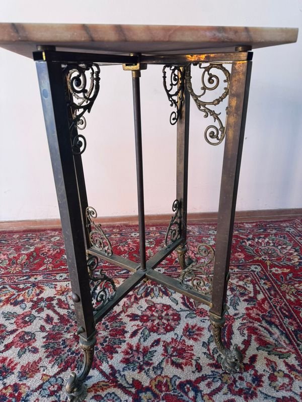Mesa en bronce con tapa de mármol - imagen 3