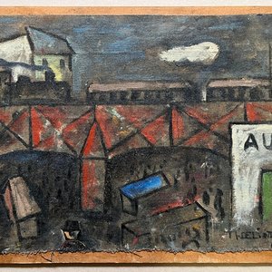 Walter Deliotti "Paisaje" Óleo sobre Tela Pegada en Fibra - 23 x 32 cm - imagen 2