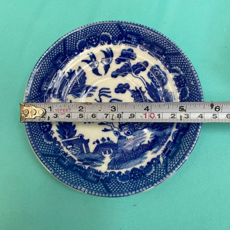 Plato de porcelana azul y blanca con diseño chino estilo Willow - imagen 3