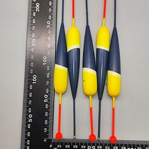 Lote de 5 Boyas de Pesca Alargadas en Azul y Amarillo - imagen 4
