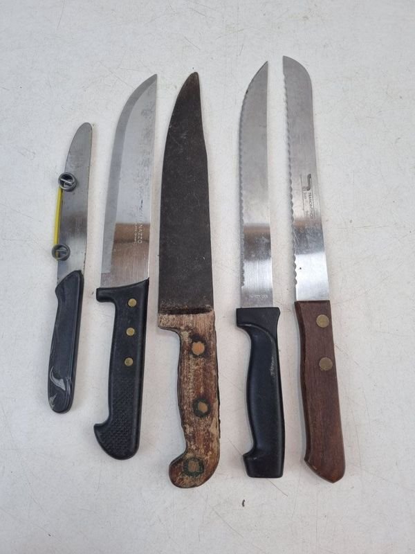 L 060 - 5 Piezas - Practico juego de 5 cuchillos de cocina de distinto tamaño y tipo de hoja, ideal para el uso diario en el hogar (Tramontina