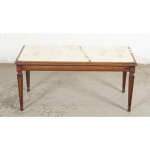 Mesa de Living Estilo Luis XVI con Mármol y Detalles en Madera - imagen 1