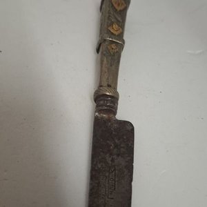 Cuchillo antiguo Solingen con cabo de plata y oro - imagen 8