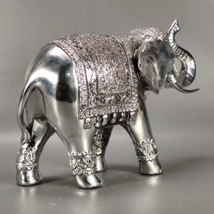 Figura Decorativa Elefante Plateado Plástico Duro - imagen 4