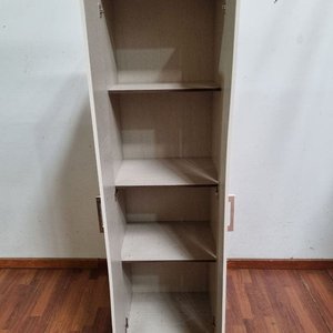 Placard Moderno Beige Dos Puertas con Estantes - 49x39x174cm - imagen 2