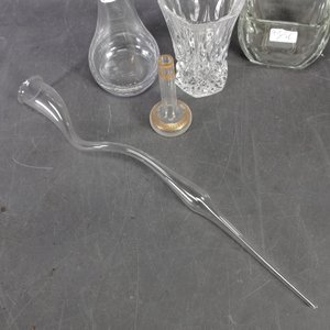 Lote de 5 piezas de vidrio: Florero, Suspiro, Vinagrera y más - imagen 5