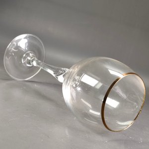 Seis Copas Altas de Cristal con Borde Dorado - imagen 8