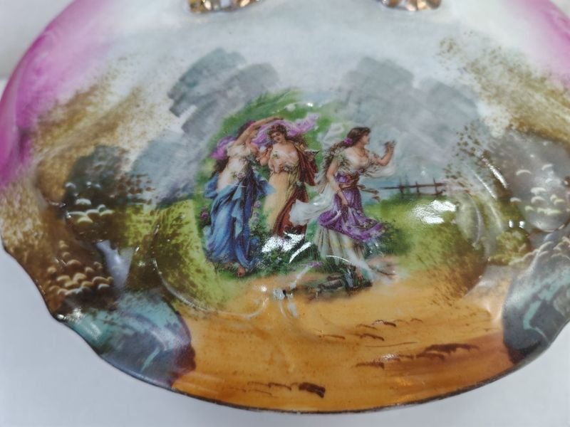 Antigua Palangana Con Tapa Limoges - Vajilla y Cerámica - imagen 3