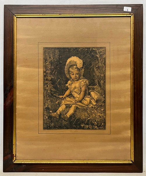 Lote siguiente: Grabado de Baudos 'Niña con sombrilla' - Arte y Cultura