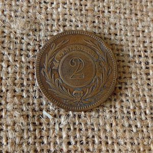 Moneda de 2 Centésimos de la República Oriental del Uruguay, Año 1869 - imagen 2