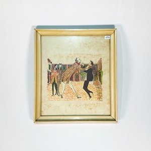 Reproducción "Personajes Peleando en la Calle" de Raúl Soldi, con Manchas - imagen 1