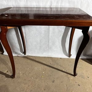 Mesa Ratona Centro Pata Ovalada Madera Oscura - imagen 1