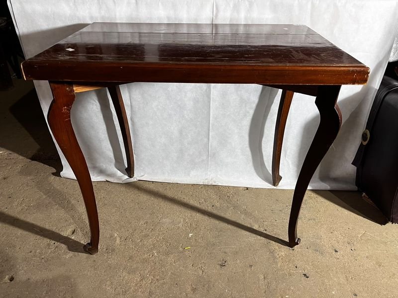 Mesa Ratona Centro Pata Ovalada Madera Oscura