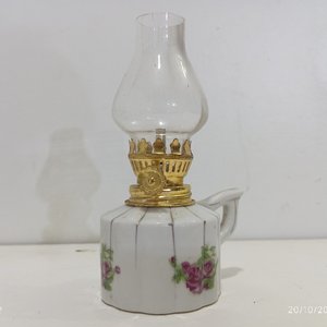 Lote de 3 Mini Faroles a Kerosene de Cerámica con Motivos Florales - imagen 5