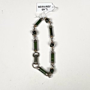 Lote anterior: Pulsera de Piedras Verdes y Metal Plateado, 16 cm