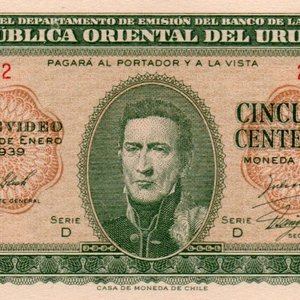 Lote anterior: Billete de 50 Centésimos de Uruguay, Año 1939, Serie D, Sin Circular