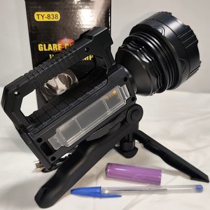 Linterna LED Recargable Crew TY-838 con Luz de Obra Lateral y Trípode - imagen 4