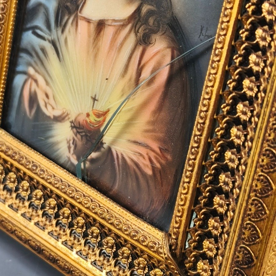 Miniatura pintada a mano del Sagrado Corazón - imagen 5