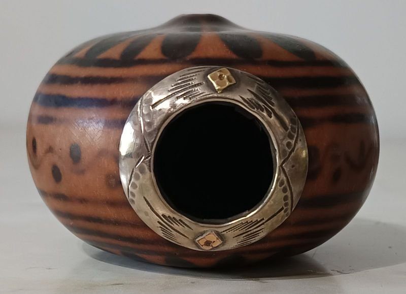 Mate galleta con Virola de Plata y ORO: Un artículo de lujo - imagen 3