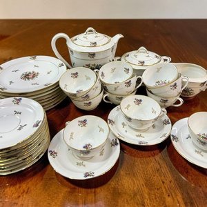 Servicio de Té Limoges Chastagner & Co. Porcelana Francesa Policromada Floral - imagen 1