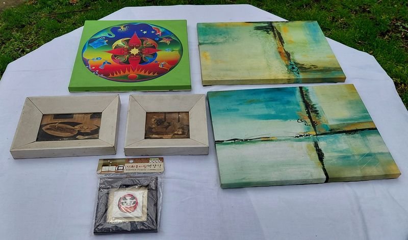 Lote de 6 Cuadros Decorativos Abstractos y Figurativos
