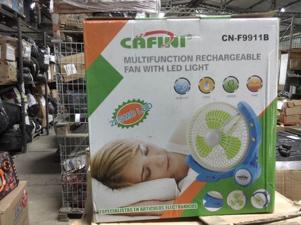 Ventilador Cafini CN-F9911B con Luz LED Recargable