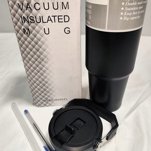 Vaso Térmico de Acero Inoxidable Negro 900ml con Tapa y Caja Nuevo - imagen 3