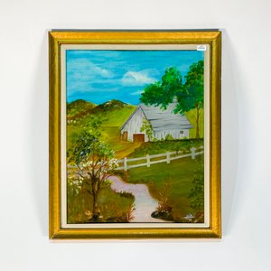 Cuadro al óleo "Paisaje Campestre" firmado "Alis" - imagen 1