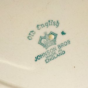Dos piezas de loza inglesa, bandeja redonda y centro idem - imagen 6
