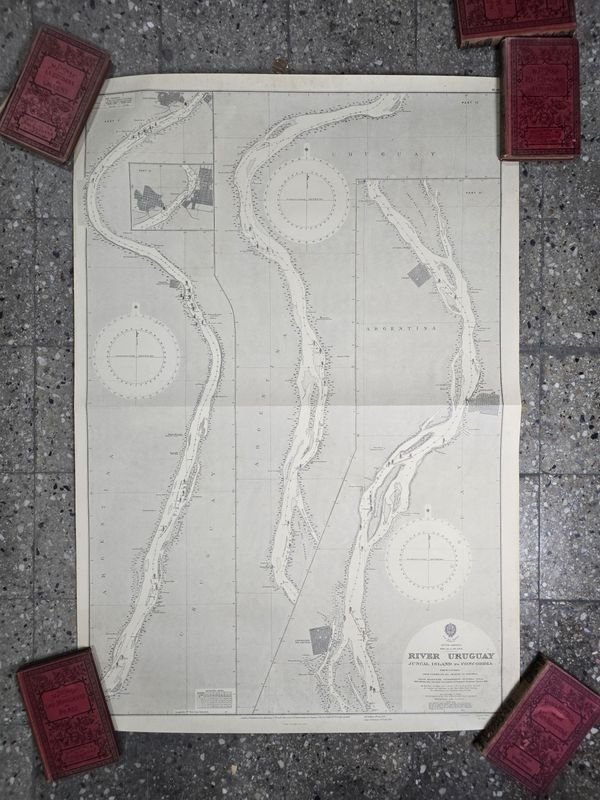 Mapa Antiguo Río Uruguay: Isla Juncal a Concordia (1934)