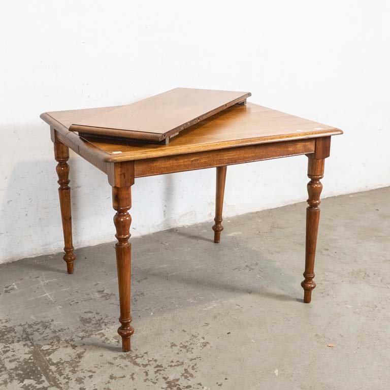Mesa de Comedor Inglesa de Roble con Tabla de Alargue
